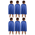 6x Medium Blue Cape Bulk Pack - Vampire Cloak/Superhero Costume for Halloween/Fancy Dress Party