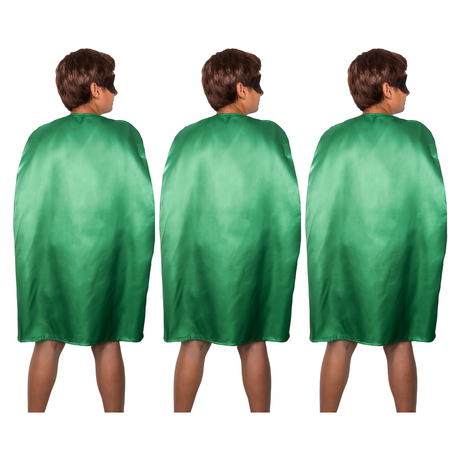3x Medium Green Cape Pack - Vampire Cloak/Superhero Costume for Halloween/Fancy Dress Party
