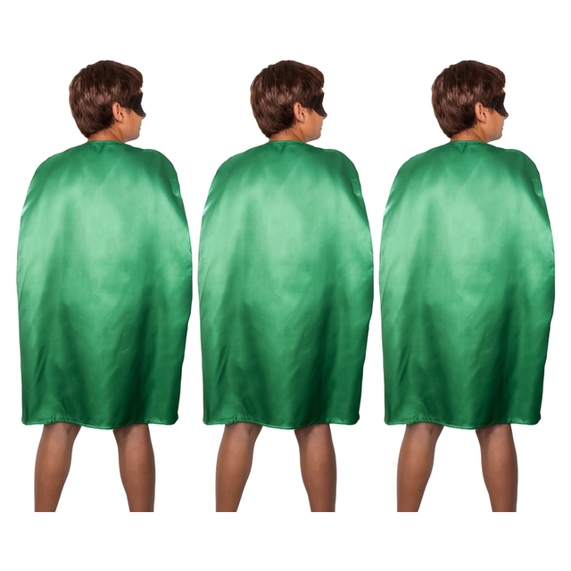3x Medium Green Cape Pack - Vampire Cloak/Superhero Costume for Halloween/Fancy Dress Party