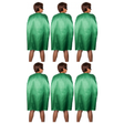 6x Medium Green Cape Bulk Pack - Vampire Cloak/Superhero Costume for Halloween/Fancy Dress Party