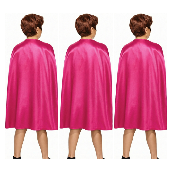 3x Medium Pink Cape Pack - Vampire Cloak/Superhero Costume for Halloween/Fancy Dress Party