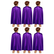 6x Medium Purple Cape Bulk Pack - Vampire Cloak/Superhero Costume for Halloween/Fancy Dress Party