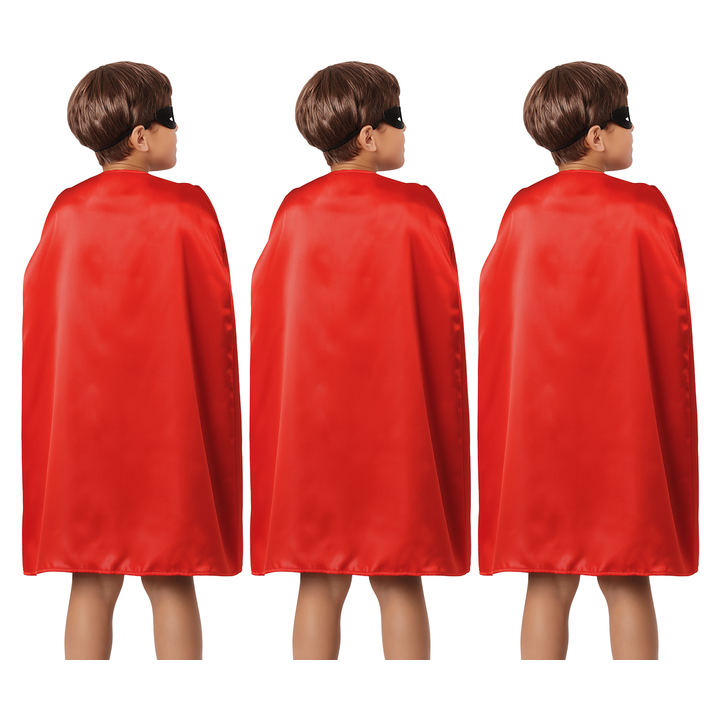 3x Medium Red Cape Pack - Vampire Cloak/Superhero Costume for Halloween/Fancy Dress Party