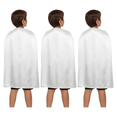 3x Medium White Cape Pack - Vampire Cloak/Superhero Costume for Halloween/Fancy Dress Party