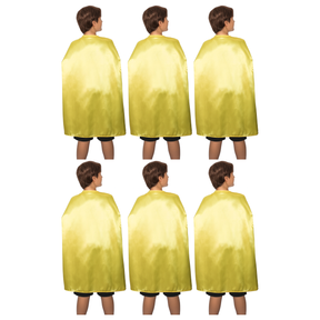 6x Medium Yellow Cape Bulk Pack - Vampire Cloak/Superhero Costume for Halloween/Fancy Dress Party