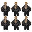 6x Short Black Cape Bulk Pack - Vampire Cloak/Kids Superhero Costume for Halloween/Fancy Dress Party