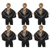 6x Short Black Cape Bulk Pack - Vampire Cloak/Kids Superhero Costume for Halloween/Fancy Dress Party