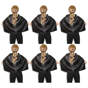 6x Short Black Cape Bulk Pack - Vampire Cloak/Kids Superhero Costume for Halloween/Fancy Dress Party