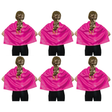6x Short Pink Cape Bulk Pack - Vampire Cloak/Kids Superhero Costume for Halloween/Fancy Dress Party