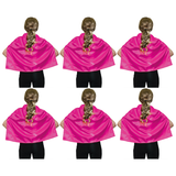 6x Short Pink Cape Bulk Pack - Vampire Cloak/Kids Superhero Costume for Halloween/Fancy Dress Party