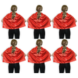 6x Short Red Cape Bulk Pack - Vampire Cloak/Kids Superhero Costume for Halloween/Fancy Dress Party