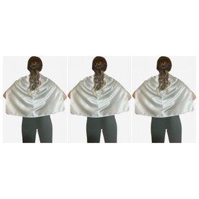 3x Short White Cape Pack - Vampire Cloak/Kids Superhero Costume for Halloween/Fancy Dress Party