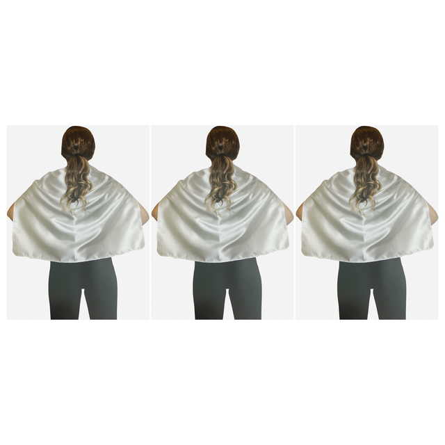 3x Short White Cape Pack - Vampire Cloak/Kids Superhero Costume for Halloween/Fancy Dress Party