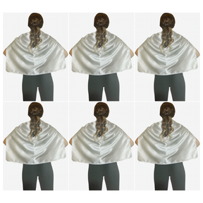 6x Short White Cape Bulk Pack - Vampire Cloak/Kids Superhero Costume for Halloween/Fancy Dress Party