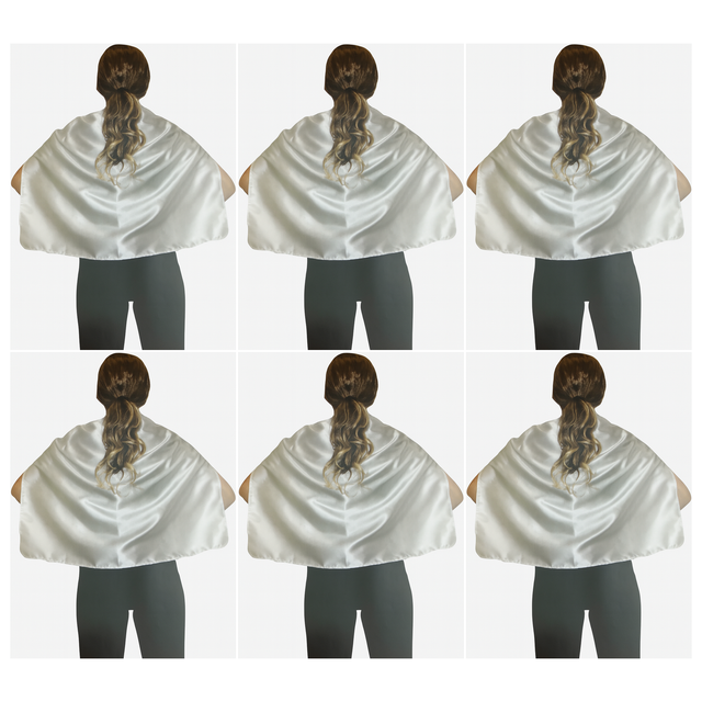 6x Short White Cape Bulk Pack - Vampire Cloak/Kids Superhero Costume for Halloween/Fancy Dress Party