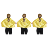 3x Short Yellow Cape Pack - Vampire Cloak/Kids Superhero Costume for Halloween/Fancy Dress Party