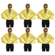 6x Short Yellow Cape Bulk Pack - Vampire Cloak/Kids Superhero Costume for Halloween/Fancy Dress Party
