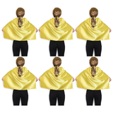 6x Short Yellow Cape Bulk Pack - Vampire Cloak/Kids Superhero Costume for Halloween/Fancy Dress Party