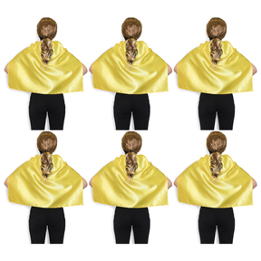 6x Short Yellow Cape Bulk Pack - Vampire Cloak/Kids Superhero Costume for Halloween/Fancy Dress Party