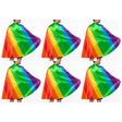 6x Adult Rainbow Cape Bulk Pack - Deluxe Gay Pride Costume/LGBT Fancy Dress Party