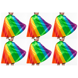 6x Adult Rainbow Cape Bulk Pack - Deluxe Gay Pride Costume/LGBT Fancy Dress Party