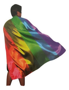 Adult Rainbow Cape - Deluxe Gay Pride Costume/LGBT Fancy Dress Party