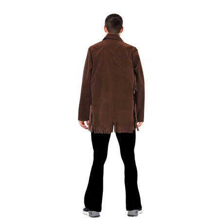 Mens Silver Star Fringed Cowboy Jacket Costume - Rodeo/Wild West Sheriff (Fancy Dress)
