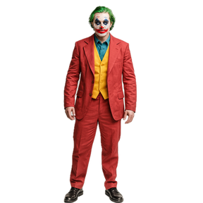 Adult Mens Halloween Maroon Clown Costume Joker Creepy Evil Jester
