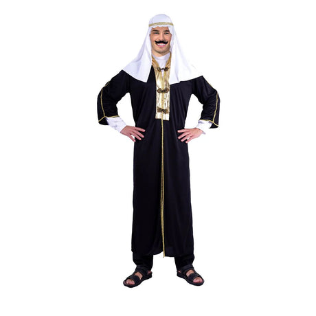 Mens Deluxe Arabian Costume Dubai Gangster Arab Sheik Fancy Dress Up Party