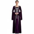 Womens Medieval Gothic Renaissance Costume Halloween Costume Party Robe - Purple  - XS/S (Heights 155-165cm)
