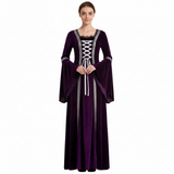 Womens Purple Medieval Gothic Renaissance Robe Costume - (Halloween & Fancy Dress)