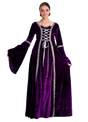 Womens Purple Medieval Gothic Renaissance Robe Costume - (Halloween & Fancy Dress)