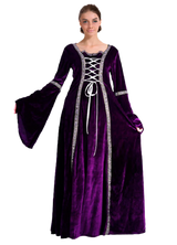 Womens Purple Medieval Gothic Renaissance Robe Costume - (Halloween & Fancy Dress)
