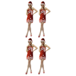 4x Womens Merry Christmas Sequin Dress Costume Bulk Pack - (Xmas Party)