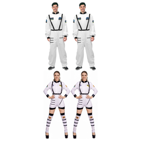 Astronaut Group Costume Set - 2x Mens + 2x Womens Space Suits (Halloween & Fancy Dress)