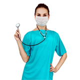 Womens Doctor/Nurse Costume - Emergency Scrubs (Hospital/Medical Halloween & Fancy Dress)