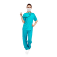 Womens Doctor/Nurse Costume - Emergency Scrubs (Hospital/Medical Halloween & Fancy Dress)