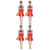 4x Womens Red Cheerleader Costume Bulk Pack - School Girl Uniform (Halloween & Fancy Dress)