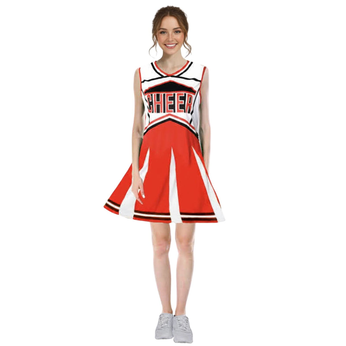 Womens Ladies Cheerleader Costume School Girl Outfit Dress up Cheer Leader Uniform - M/L (165-175cm Heights)