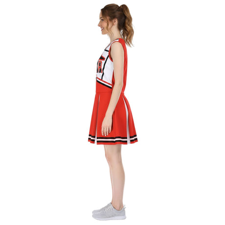 Womens Ladies Cheerleader Costume School Girl Outfit Dress up Cheer Leader Uniform