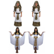 Egyptian Group Costume Set - 2x Pharaoh King + 2x Cleopatra Queen (Halloween & Fancy Dress)