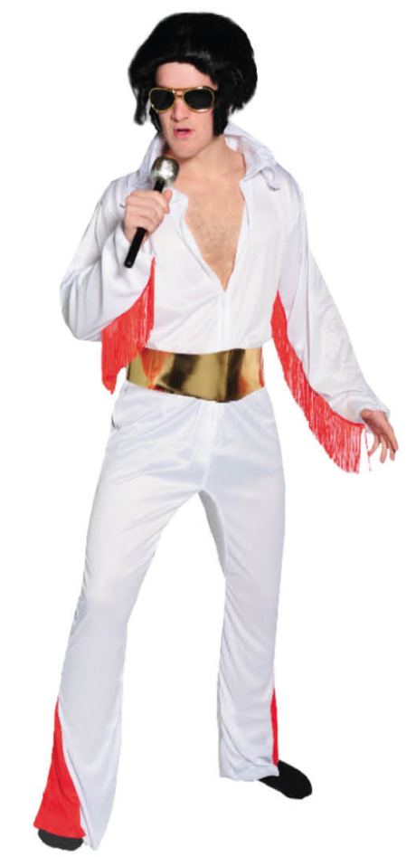 Mens 50s Rock n Roll Star Costume - Elvis-Style Jumpsuit (Halloween & Fancy Dress)