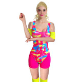 4x Womens 80s Aerobics Workout Costume Bulk Pack - Retro Gym (Group Costume for Halloween & Fancy Dress)