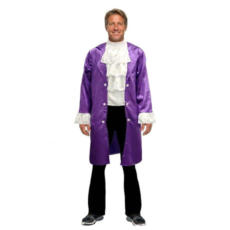 Adult Purple 80s Popstar Ruffle Jacket Costume - Halloween & Fancy Dress