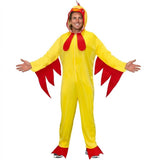 Adult Yellow Chicken Costume - Hooded Animal Jumpsuit (Halloween & Fancy Dress)