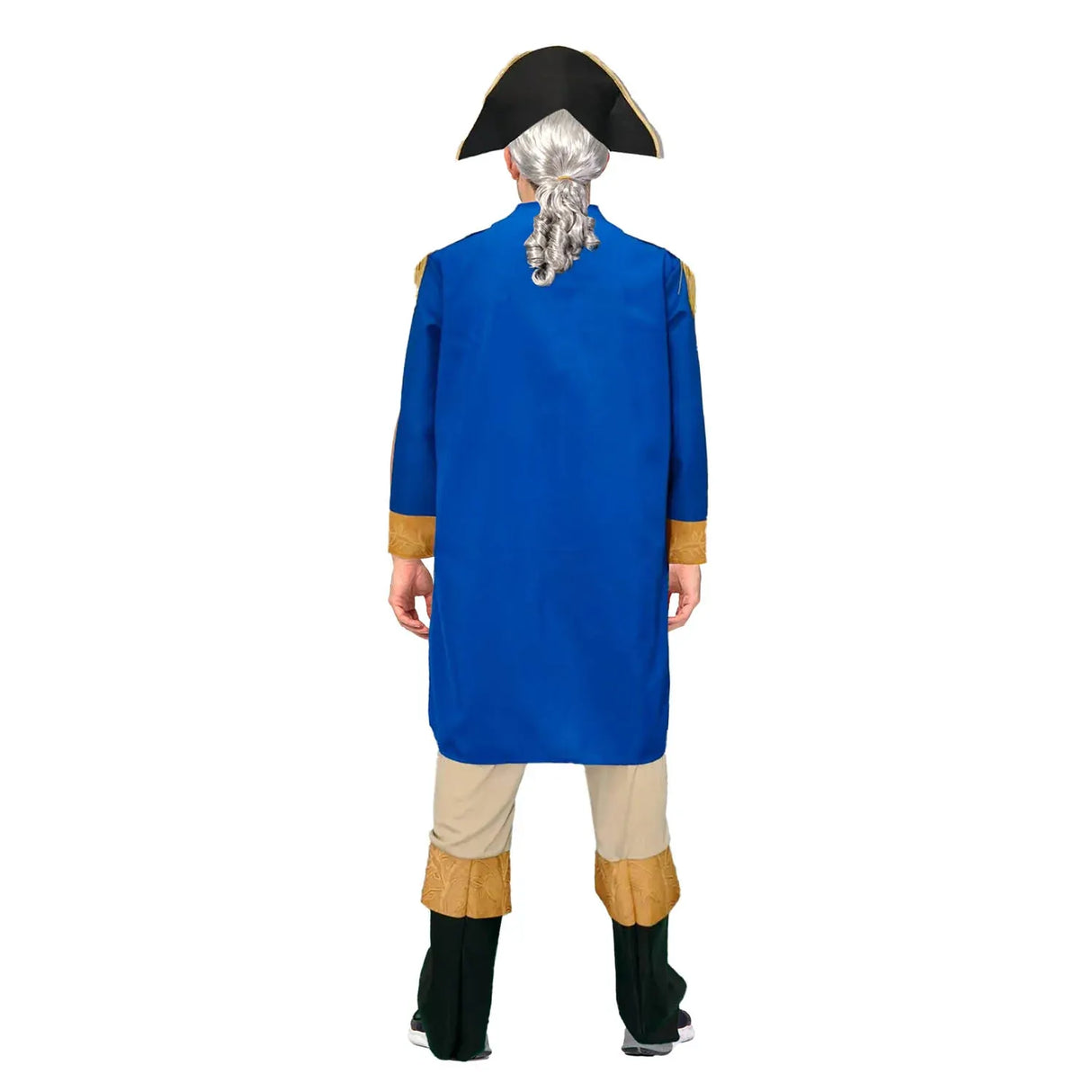 Adult Blue & Gold Historical President Costume - Colonial Jacket & Hat Set (Halloween & Fancy Dress)
