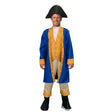 Adult Blue & Gold Historical President Costume - Colonial Jacket & Hat Set (Halloween & Fancy Dress)