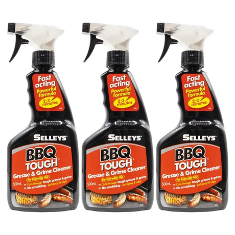 3x Selleys Grease & Grime BBQ Cleaner Pack - 500mL (Tough for Everyday Use)