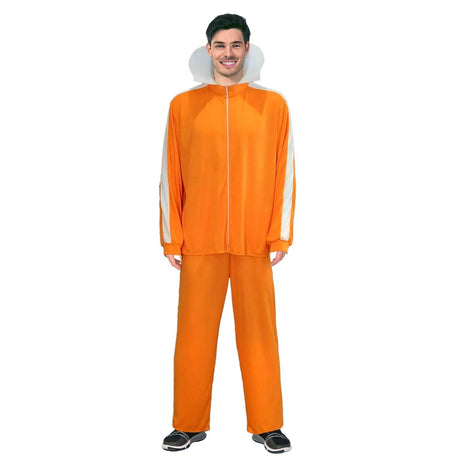 Adult Orange Tracksuit Jacket and Pants Set Book Week Costume Halloween Dress Up - L/XL (175-185cm Height)