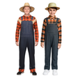 Farmer Family Costume Set - Mens & Boys Work Overalls Halloween Fancy Dress